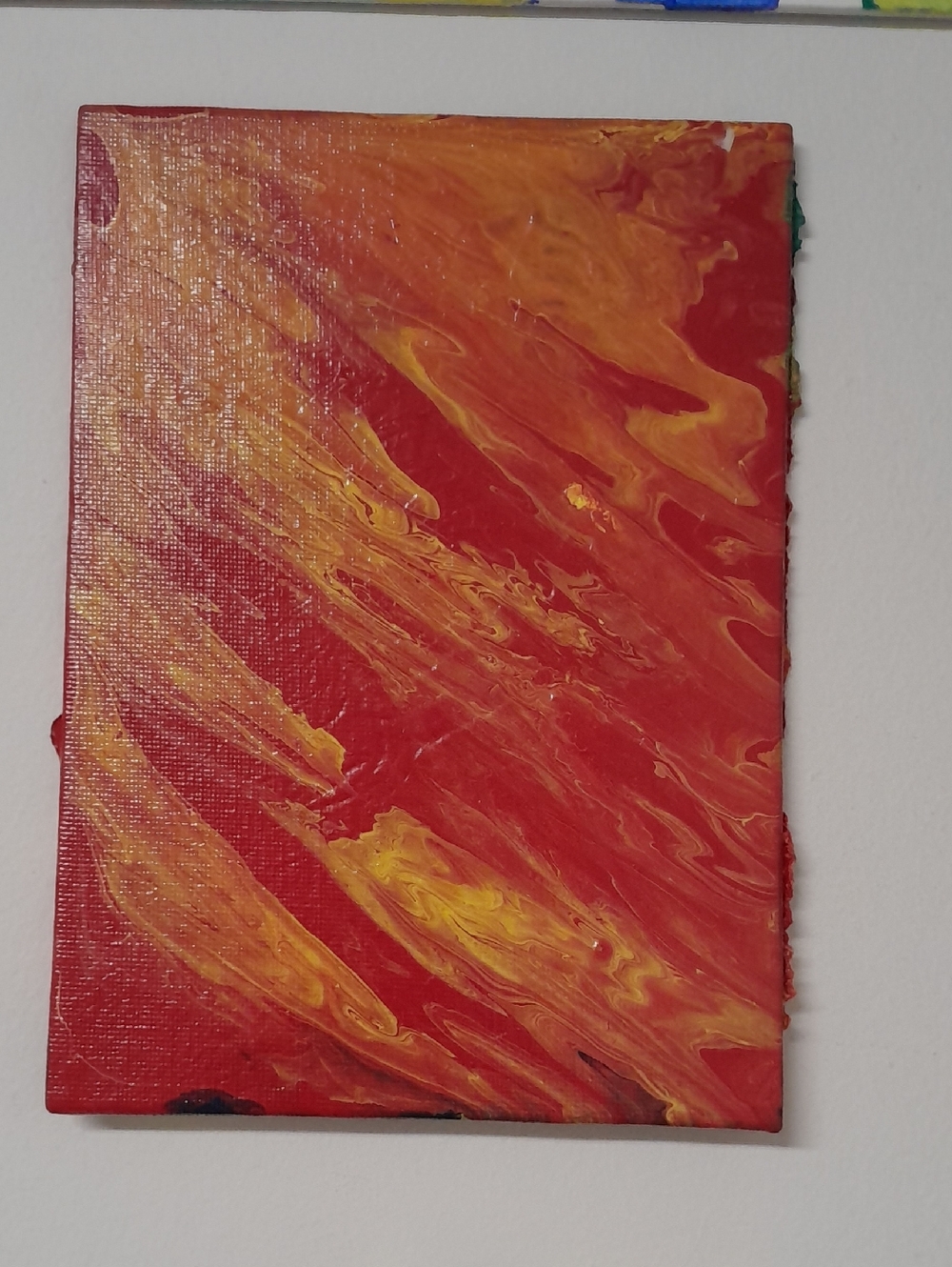 Red and Yellow Abstract Canvas Wall Art by